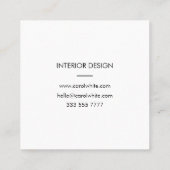 Tarjeta de visita Modern Black White Business Card スクエア名刺 (裏面)