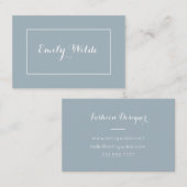 Tarjeta de visita Modern Blue White BusinessCard 名刺 (正面/裏面)