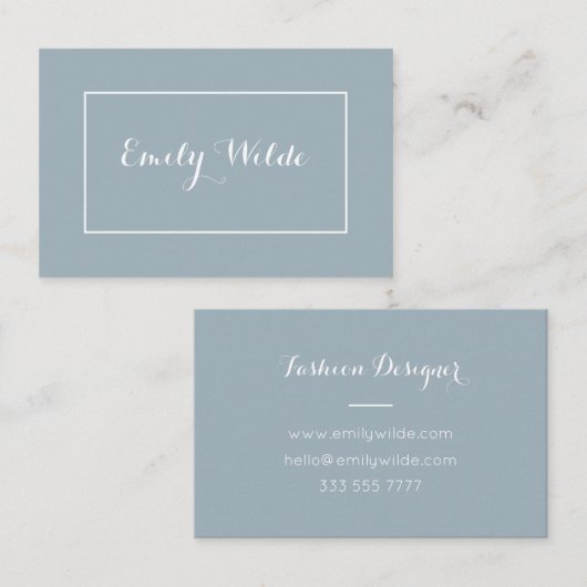 Tarjeta de visita Modern Blue White BusinessCard 名刺 (正面/裏面)