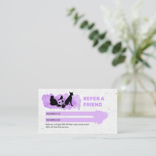 Tarjeta De Visita Pet Care / Sitting services / P 名刺 (スタンド正面)