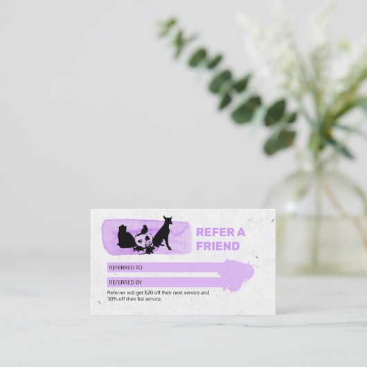 Tarjeta De Visita Pet Care / Sitting services / Pe 名刺 (スタンド正面)