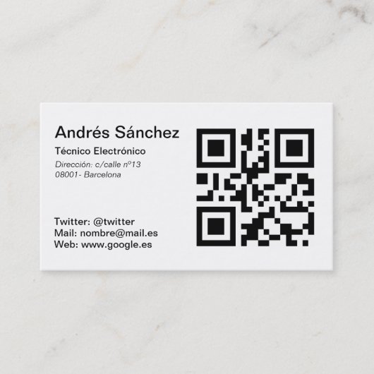 Tarjeta de visita QR  Básica 名刺 (正面)