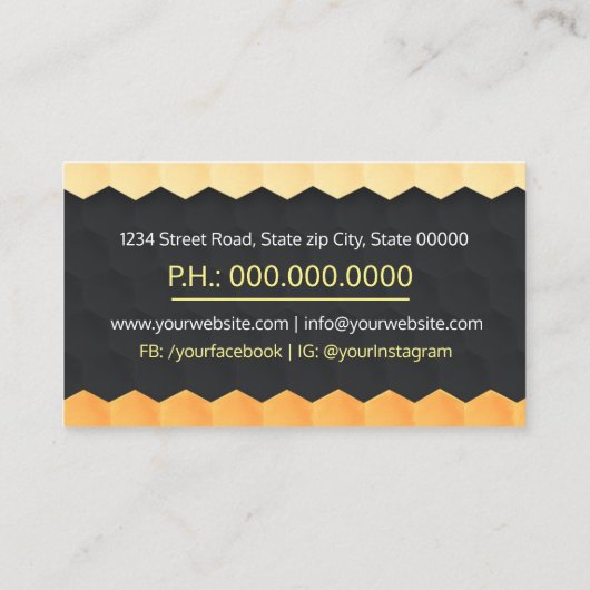 Tarjeta De Visita Vendedor de miel: apicultor 名刺 (裏面)