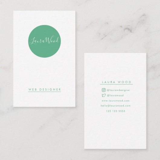 Tarjeta de visita Vertical Circle Business Card 名刺 (正面/裏面)