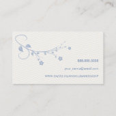 Tarjeta elegante con flores azules y chevrón 名刺 (裏面)