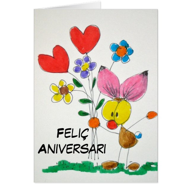 Tarjeta "Feliç aniversari" (正面)