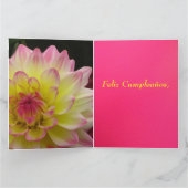Tarjeta - Feliz Cumpleaños - DaliaローザAmarilla カード (内部)