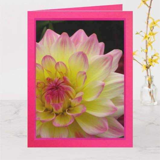 Tarjeta - Feliz Cumpleaños - DaliaローザAmarilla カード (黄色い花)