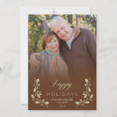 Tarjeta Festiva Brown Whimsical Script Quote Photo シーズンカード (正面)