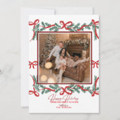 Tarjeta Festiva Garland Bows Red シーズンカード (正面)