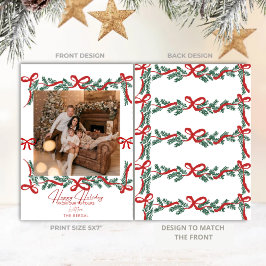 Tarjeta Festiva Garland Bows Red シーズンカード
