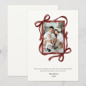Tarjeta Festiva Minimal Bows con Foto  シーズンカード (正面/裏面)