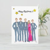 Tarjeta festiva plana Christmas card familia シーズンカード (スタンド正面)