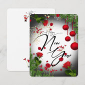 Tarjeta festiva plana de año nuevo con flores シーズンカード (正面/裏面)