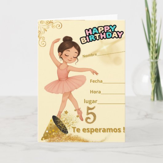Tarjeta festiva plegada bailarina alegre. シーズンカード (正面)