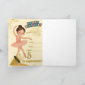Tarjeta festiva plegada bailarina alegre. シーズンカード (内部)
