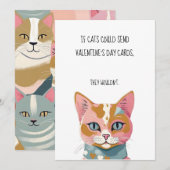 Tarjeta Gatos Arte Retro Pastel San Valentin シーズンカード (正面/裏面)