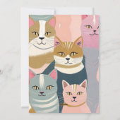 Tarjeta Gatos Arte Retro Pastel San Valentin シーズンカード (裏面)