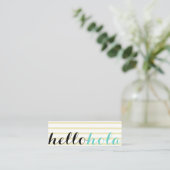 Tarjeta Hola intérprete traductor profesor idiomas スキニー名刺 (スタンド正面)