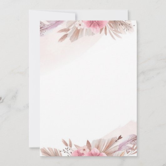 Tarjeta Invitación color champagne, rosado boda 招待状 (裏面)