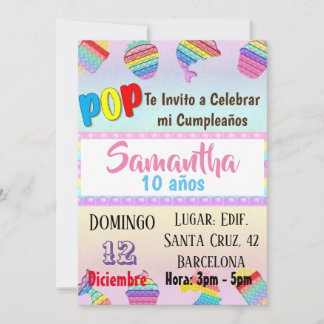 TARJETA INVITACION CUMPLE NOS ポップ・アートの IT誕生日部 招待状