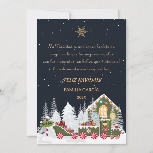 Tarjeta Navidad Nombre Editable Expresso Polar Elf シーズンカード (正面)
