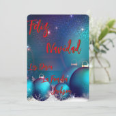 Tarjeta Navideña Feliz Navidad personalizada (スタンド正面)