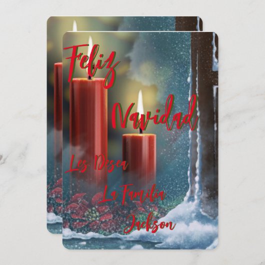 Tarjeta Navideña Feliz Navidad personalizada (正面/裏面)