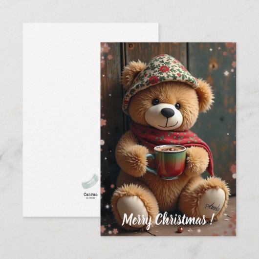 Tarjeta Navideña Teddy #2 サンキューカード (正面/裏面)