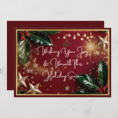 Tarjeta Navideña "Wishing You Joy & Warmth" サンキューカード (正面/裏面)