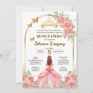 Tarjeta para Quinceañera Invitacion de quinceanera 招待状