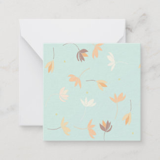 Tarjeta pequeña plana, con diseño floral. ノートカード