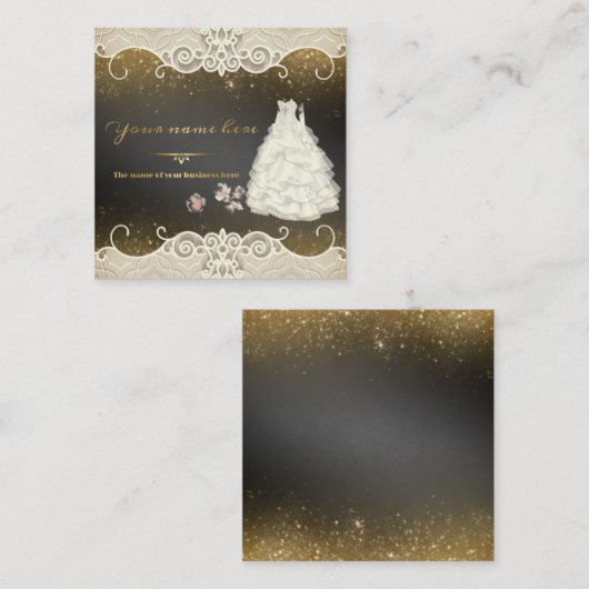 tarjeta personalizada de negocios de boda スクエア名刺 (正面/裏面)