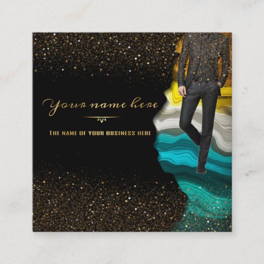 tarjeta personalizada de negocios de trajes スクエア名刺 (正面)