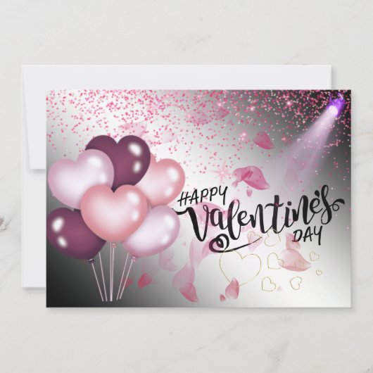 Tarjeta  plana con  globos de san Valentin シーズンカード (正面)