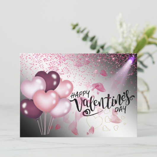 Tarjeta  plana con  globos de san Valentin シーズンカード (スタンド正面)