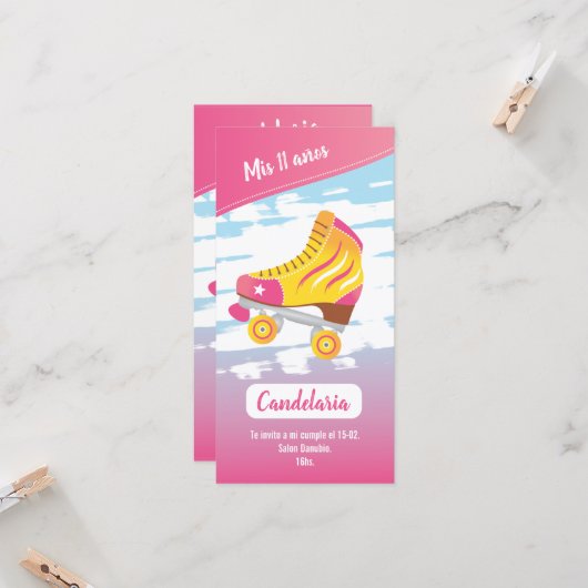 Tarjeta plana, temática patinaje (正面/裏面インサイチュ)