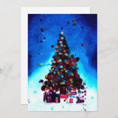TARJETA POSTAL navideña, Postal árbol navideño サンキューカード (正面/裏面)