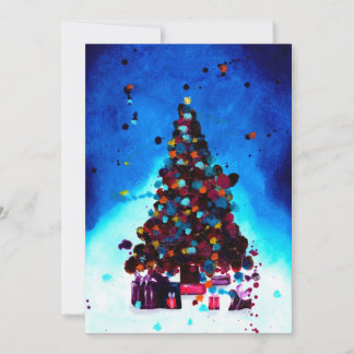 TARJETA POSTAL navideña, Postal árbol navideño サンキューカード