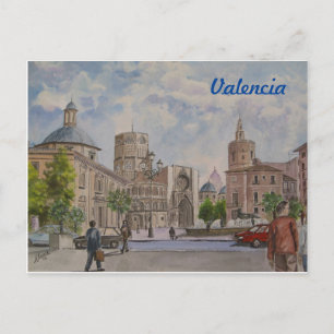 Tarjeta postal, Valencia, Plaza de la Virgen ポストカード