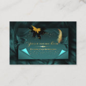 tarjeta turquesa con dorado personalizada 名刺 (正面)