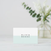 Tarjeta visita Minimal Blue White Business Card 名刺 (スタンド正面)