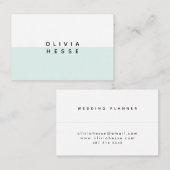 Tarjeta visita Minimal Blue White Business Card 名刺 (正面/裏面)