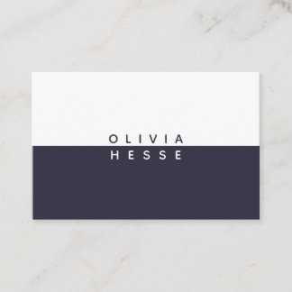Tarjeta visita Minimal DarkBlue White BusinessCard 名刺