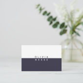 Tarjeta visita Minimal DarkBlue White BusinessCard 名刺 (スタンド正面)