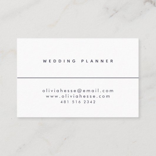 Tarjeta visita Minimal DarkBlue White BusinessCard 名刺 (裏面)
