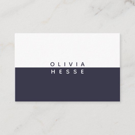 Tarjeta visita Minimal DarkBlue White BusinessCard 名刺 (正面)