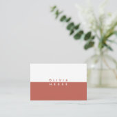 Tarjeta visita Minimal Ginger & White BusinessCard 名刺 (スタンド正面)