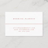 Tarjeta visita Minimal Ginger & White BusinessCard 名刺 (裏面)