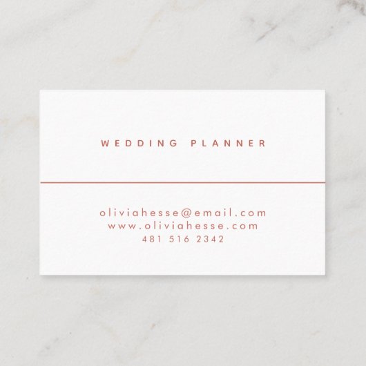 Tarjeta visita Minimal Ginger & White BusinessCard 名刺 (裏面)